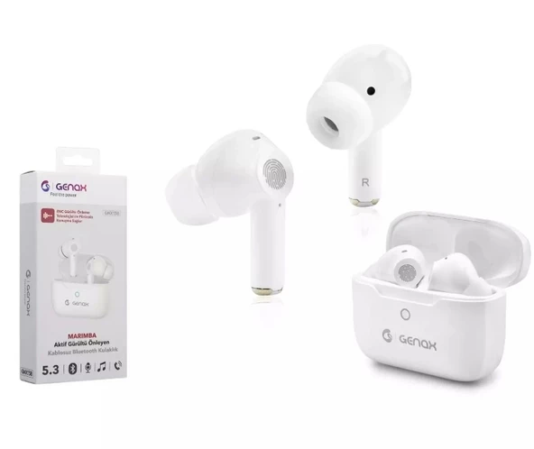 Kulaklık Bluetooth Genax GNX138 Marinba Enc Beyaz