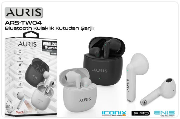 Kulaklık Bluetooth Auris ARS-TW04 Siyah