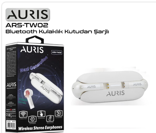 Kulaklık Bluetooth Auris ARS-TW02 Beyaz