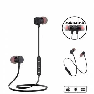 Kulaklık Bluetooth Sd Kart Metal Mıknatıslı Escomgold TR-100 Gümüş