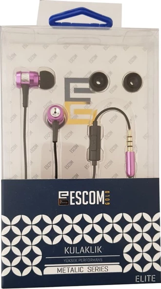 Kulaklık Mikrofonlu Metal Escomgold KK-10 Pembe