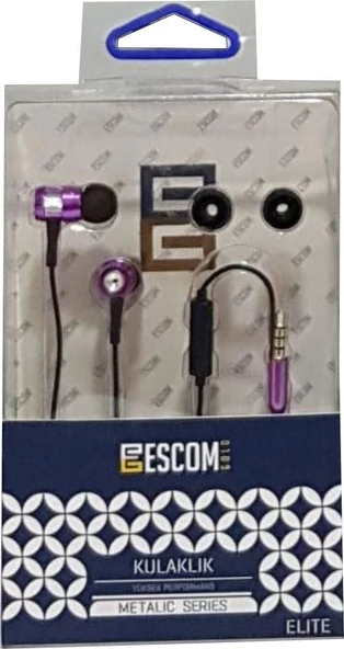 Kulaklık Mikrofonlu Metal Escomgold KK-10 Mor