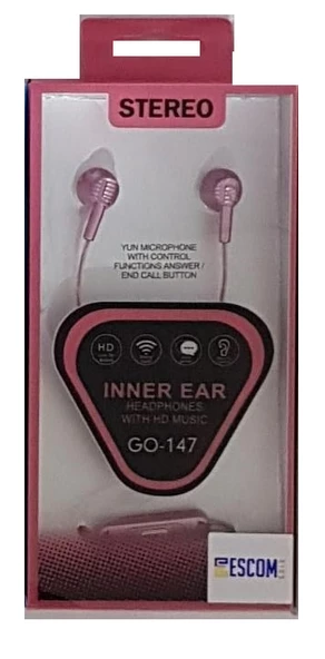 Kulaklık Mikrofonlu Escomgold Go-147 Pembe