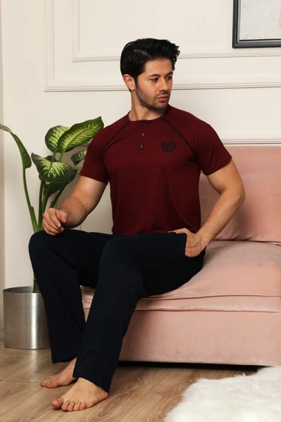Nisanca Yazlık %100 Pamuk Kısa Kollu Erkek Pijama Takımı - 8