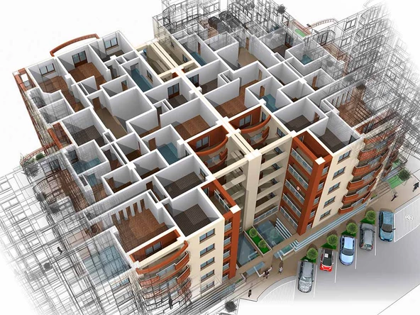 Mimari Apartman Projesi Gayrimenkul Emlak ve Gayrimenkul Duvar Kağıdı Baskı - 4