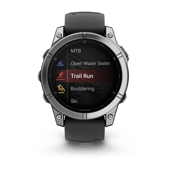 Garmin Fenix E – 47 mm AMOLED Paslanmaz Çelik Siyah Silikon Kayışlı - 5