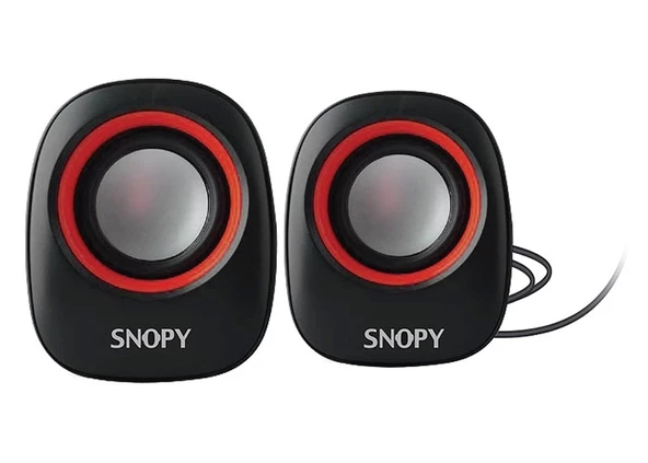 Hoparlör Speaker 1+1 Snopy SN-120 Siyah-Kırmızı