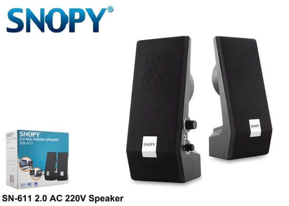 Hoparlör Speaker 1+1 AC 220V Snopy SN-611 Siyah