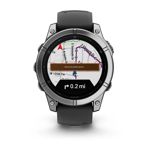 Garmin Fenix E – 47 mm AMOLED Paslanmaz Çelik Siyah Silikon Kayışlı - 2