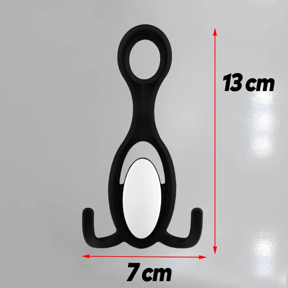 İlknur 5 Adet Portmanto Vestiyer Duvar Askısı Metal Dolap Elbise Askılığı Askılık Siyah Beyaz 5 Adet - 4