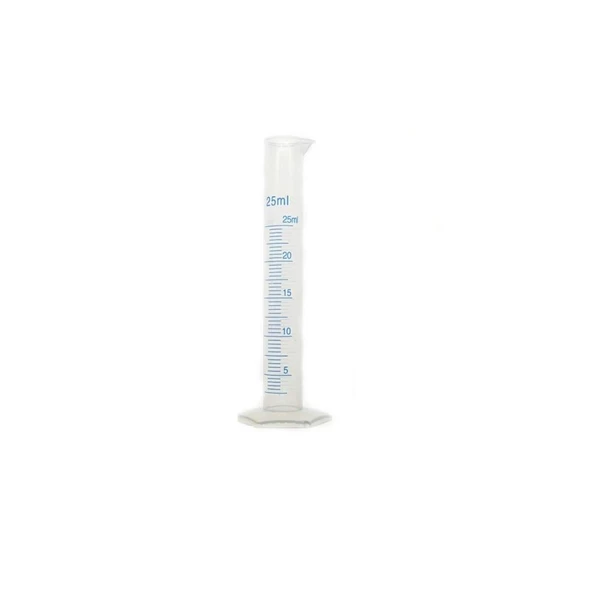 25ml ml Uzun Form Silindir Plastik Polipropilen Mezür Kabartma - 2