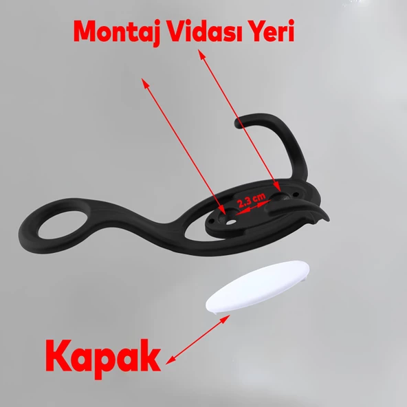 İlknur 5 Adet Portmanto Vestiyer Duvar Askısı Metal Dolap Elbise Askılığı Askılık Siyah Beyaz 5 Adet - 2