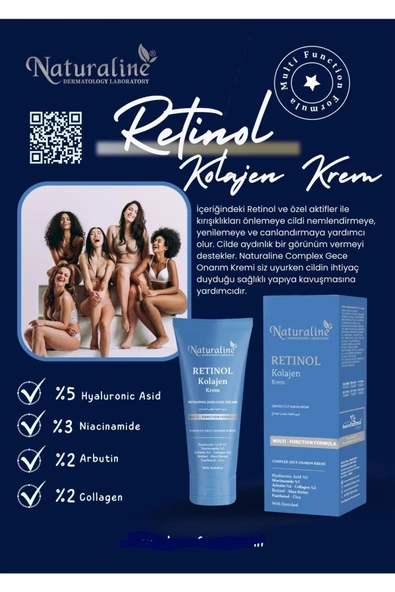 Naturaline Onarıcı Krem - Retinol Shea Butter Hyaluronic Acıd %5 Collagen % 2 Arbutin % 2 100ml - 3