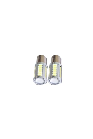 Mercekli 12v 93 Led Ampul 33 Ledli Beyaz Smd Tek Duy Geri Vites Veya Park Ledi (2'li Paket) - 2