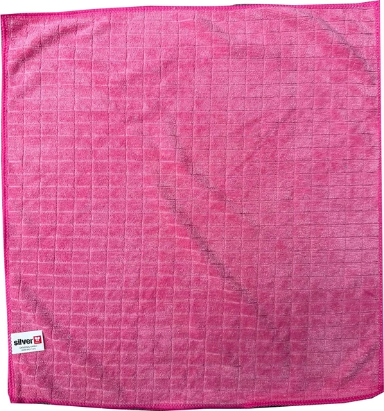 Silver Home Kareli Mikrofiber Temizlik Toz Cam Bezi -55 Gr. -300 Kalite -40x40 Cm. -5 Adetlik Paket - 2