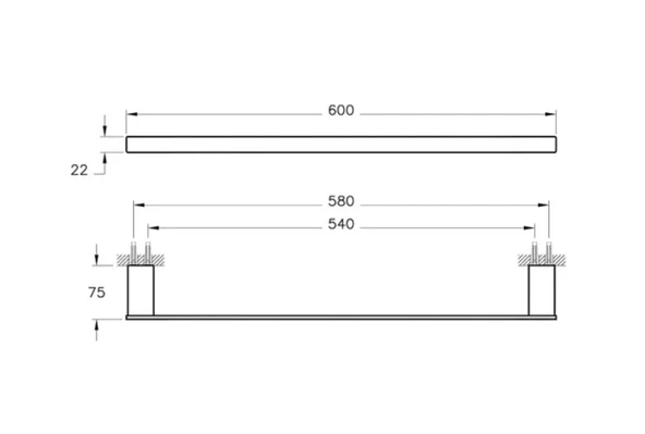Vitra Projekta Uzun Havluluk Krom A44168 - 2