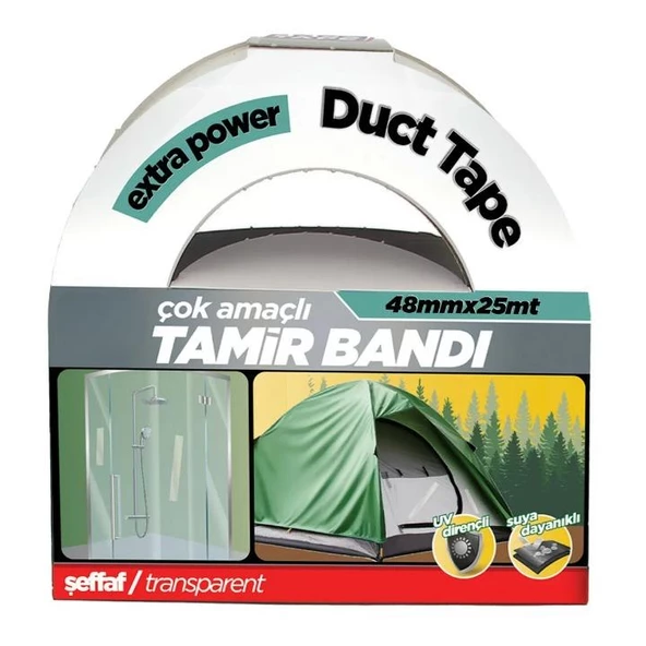 Çok Amaçlı Suya Dayanıklı Tamir Bandı Şeffaf 48mm*25m