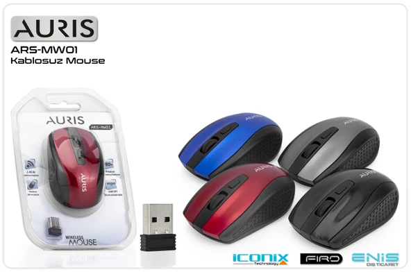 Mouse Kablosuz Auris ARS-MW01 Gri