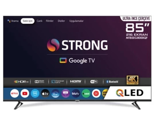 Strong MT85EG8000QF 85" 216 Ekran 4K Ultra HD Dahili Uydu Alıcılı QLED Google TV