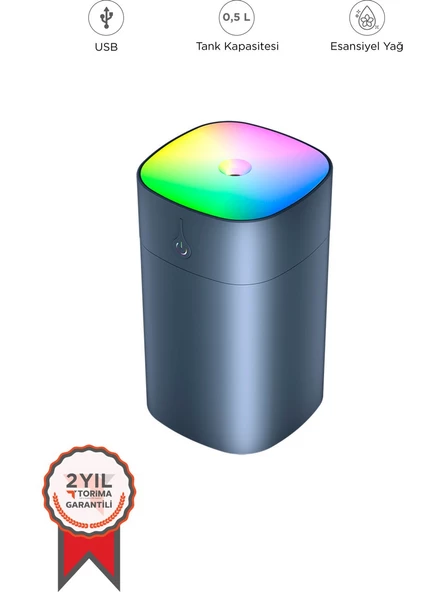 Torima H4 Siyah Humidifier Aroma Terapili Hava Nemlendirici