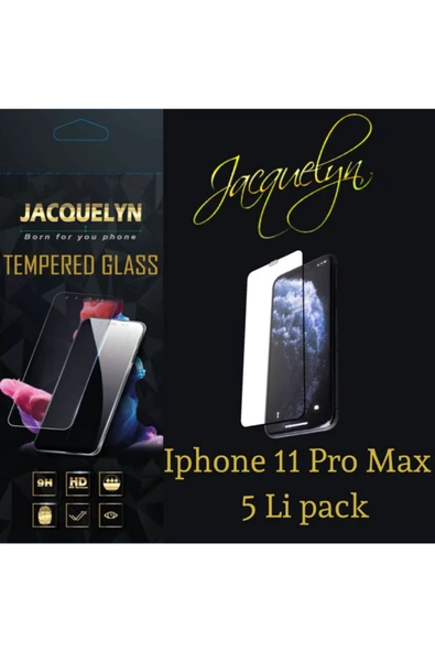 JACQUELYN Iphone 11 Pro Max 5 Li Pack Tam Kaplayan Ön Ekran Koruyucu