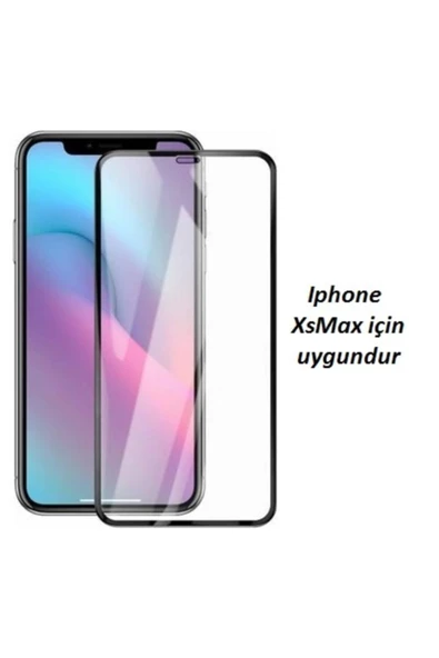 JACQUELYN Iphone Xs Max Curve Tempered Glass Full Siyah Cam Ekran Koruyucu