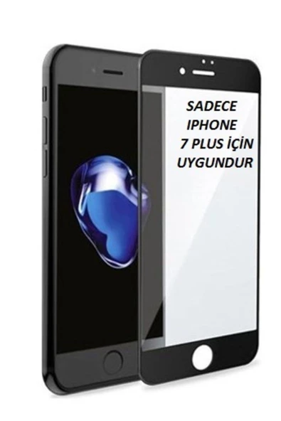 JACQUELYN Iphone 7 Plus Siyah Tam Kaplayan Ön Ekran Koruyucu-tempered Glass