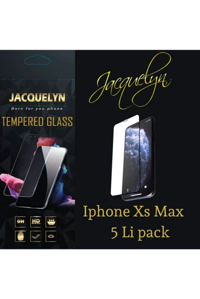 JACQUELYN Iphone Xs Max 5 Li Pack Tam Kaplayan Ön Ekran Koruyucu