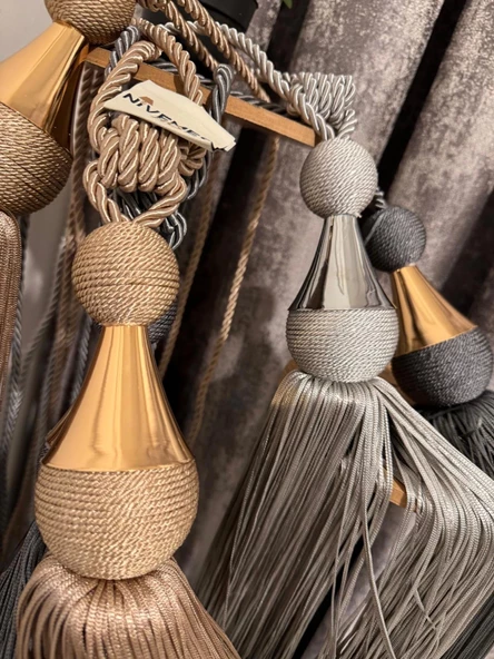 NİVEMESHOME GRİ SAÇAKLI GÜMÜŞ APARAT YENİ MODEL TAVAN TOPLAMA BRAÇOL - 4