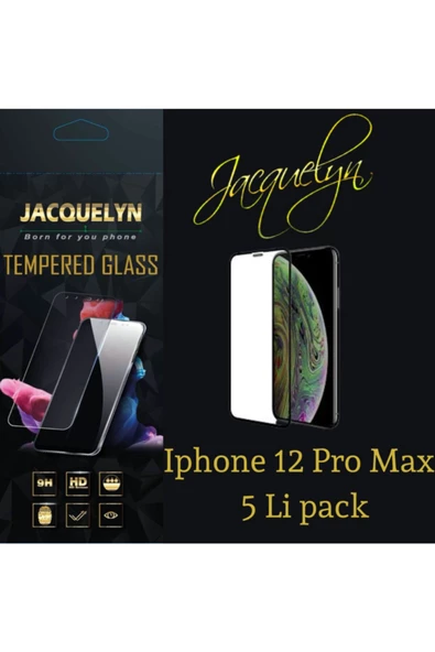 JACQUELYN Iphone 12 Pro Max 6.7 5 Li Pack Tam Kaplayan Ön Ekran Koruyucu