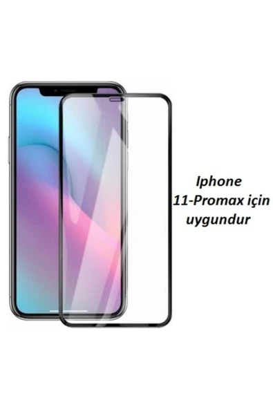 JACQUELYN Iphone 11 Pro Max Curve Tempered Glass Full Siyah Cam Ekran Koruyucu