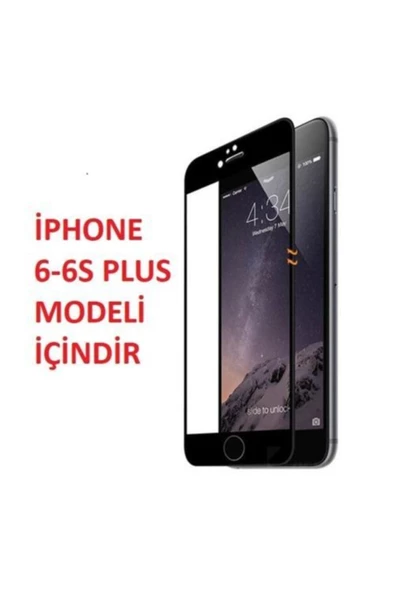 JACQUELYN Iphone 6 Plus - 6s Plus Tam Kaplayan Kavisli Ekran Koruyucu Film Siyah