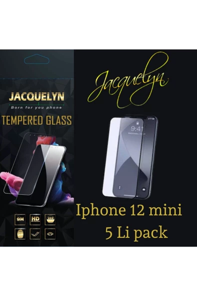 JACQUELYN Iphone 12 Mini 5.4 5 Li Pack Tam Kaplayan Ön Ekran Koruyucu