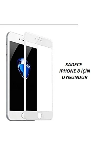 JACQUELYN Iphone 8 Beyaz Tam Kaplayan Ön Ekran Koruyucu-tempered Glass