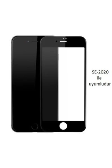 JACQUELYN Iphone Se 2020 Curve Tempered Glass Full Siyah Cam Ekran Koruyucu