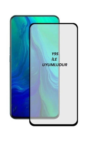 JACQUELYN Huawei Y9s Curve Tempered Glass Full Siyah Cam Ekran Koruyucu