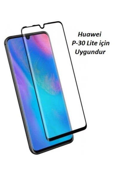 JACQUELYN Huawei P30 Lite Curve Tempered Glass Full Siyah Cam Ekran Koruyucu