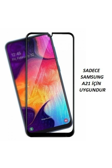 JACQUELYN Samsung A21 Tam Kaplayan Ön Ekran Koruyucu-tempered Glass