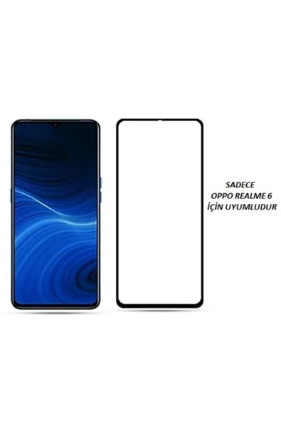 JACQUELYN Oppo Realme 6 Tam Kaplayan Ön Ekran Koruyucu-tempered Glass