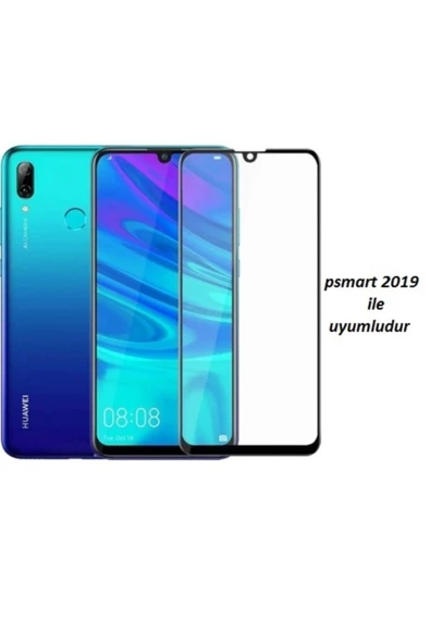 JACQUELYN Huawei Psmart 2019 Curve Tempered Glass Full Siyah Cam Ekran Koruyucu