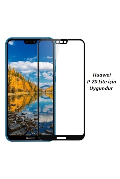 JACQUELYN Huawei P20 Lite Curve Tempered Glass Full Siyah Cam Ekran Koruyucu