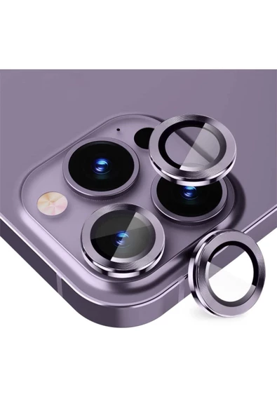 Powerfox For Apple Iphone 14 Pro/14 Pro Max Kamera Lens Koruyucu(3'LÜ SET) Derin Mor