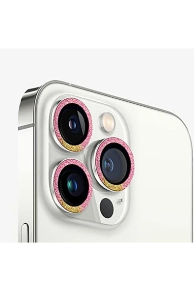 Powerfox Iphone 11/12 Uyumlu Gökkuşağı Simli Kamera Lens Koruyucu 2 Li Set