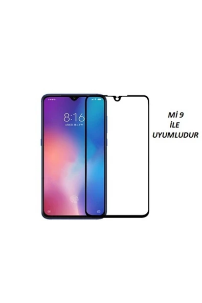 JACQUELYN Xiaomi Mi 9 Curve Tempered Glass Full Siyah Cam Ekran Koruyucu