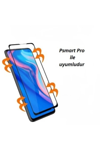 JACQUELYN Huawei Psmart Pro Curve Tempered Glass Full Siyah Cam Ekran Koruyucu