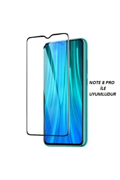 JACQUELYN Xiaomi Note 8 Pro Curve Tempered Glass Full Siyah Cam Ekran Koruyucu