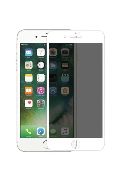 Powerfox iPhone 6/7/8/SE 2020 Uyumlu Yandan Bakınca Görünmeyen Kırılmaz Mat Hayalet Ekran Koruyucu (Beyaz)