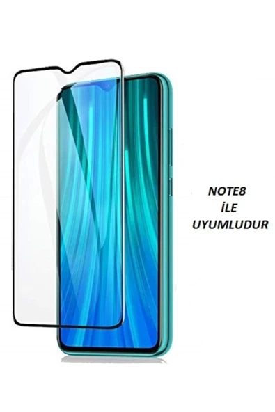 JACQUELYN Xiaomi Note 8 Curve Tempered Glass Full Siyah Cam Ekran Koruyucu