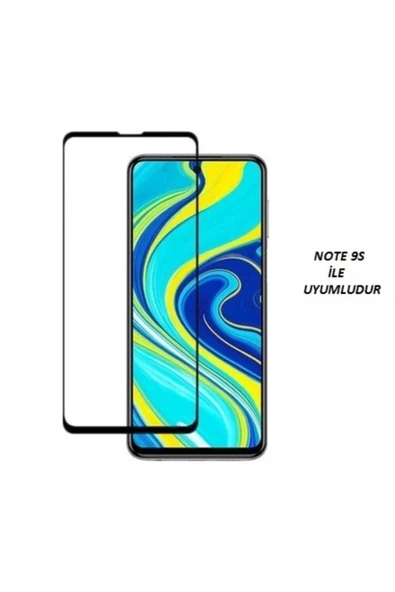 JACQUELYN Xiaomi Note 9s Curve Tempered Glass Full Siyah Cam Ekran Koruyucu