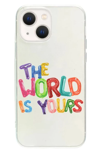 Powerfox Iphone 13 Uyumlu The World Is Yours Şeffaf Telefon Kılıfı